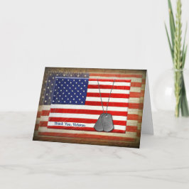 Militära Hundbrickor på amerikansk flagga Kort