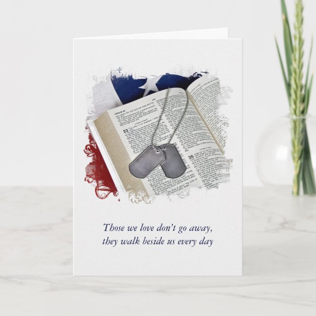 Militära Hundbrickor på Psalm 23 Kort (Framsida)