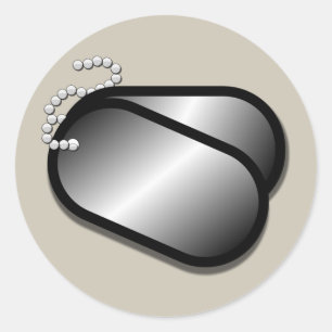 militära hundbrickor runt klistermärke