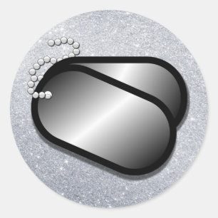 militära hundbrickor runt klistermärke