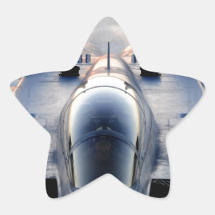 Militära jet stjärnformat klistermärke