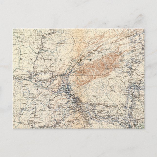 Militära karta, WT Sherman Vykort (Framsida)