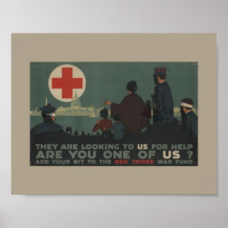 Militära kvinnofonden Världskrig 1 Röda Kor Krig Poster