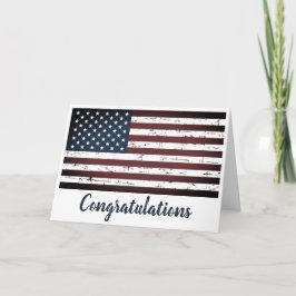Militära patriotiska amerikanska Flagga Grattisar Kort