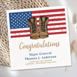Militära Pension-armén Boots American Flagga Party Pappersservett