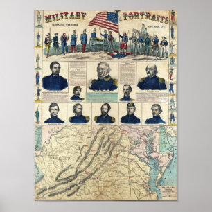 Militära porträtt poster