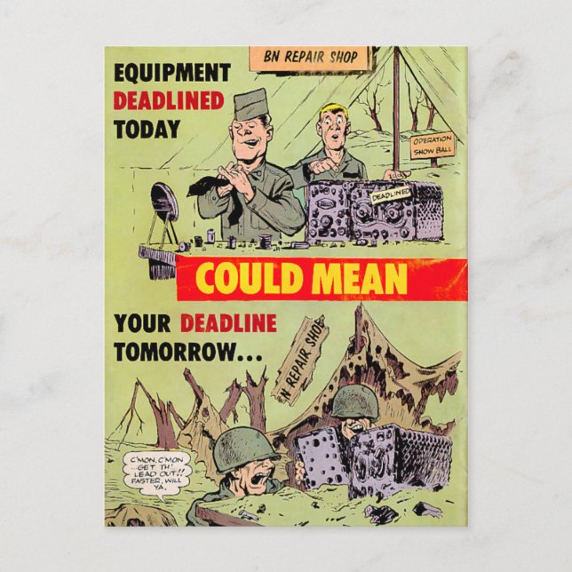 Militära reparationer vykort (Framsida)