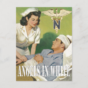 Militära sjuksköterskor - Änglar in White Postcard Vykort