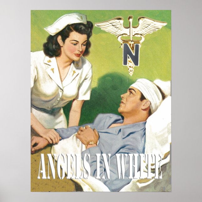 Militära sjuksköterskor - Änglar in White Poster (Framsidan)