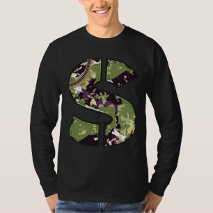 Militära Stil Brev i S T Shirt