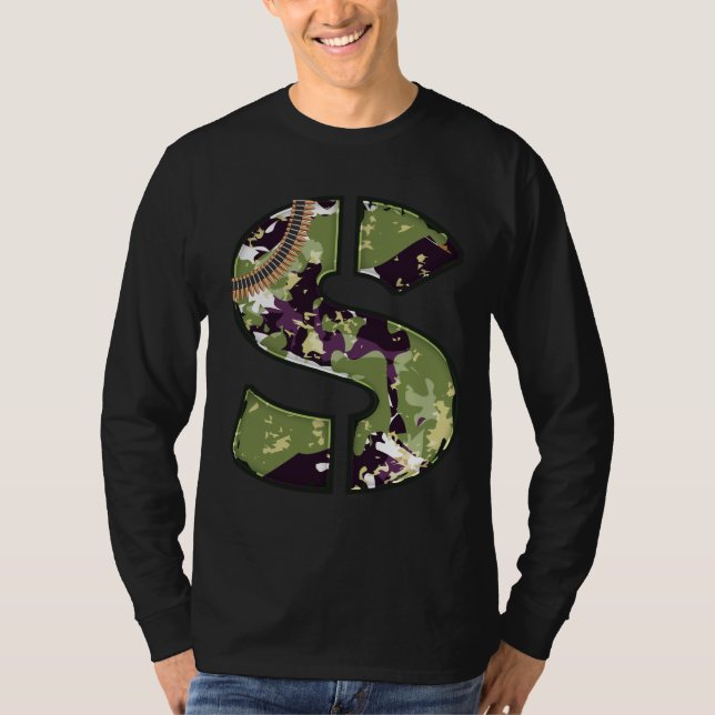 Militära Stil Brev i S T Shirt (Framsida)