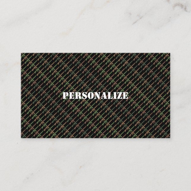 Militära väpnade styrkor Rekryterare Camo Gun Blac Visitkort (Framsida)