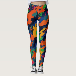 Militära väpnade styrkor Stil Neon Bright Camoufla Leggings