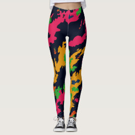 Militära väpnade styrkor Stil Neon Färg Camouflage Leggings