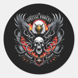 Militära väpnade styrkors entusiastiska grafiktekn runt klistermärke