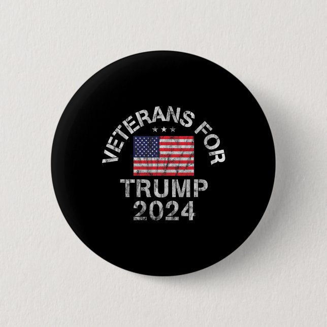 Militära veteraner för trump 2024 knapp (Framsida)