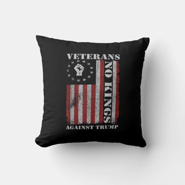 Militära veteraner protesterar flagg patriotisk fr kudde (Framsida)