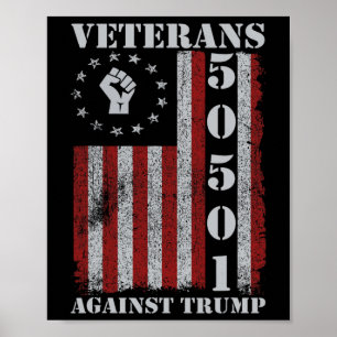 Militära veteraner protesterar mot USA flagga No K Poster