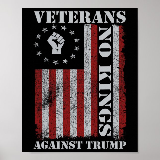 Militära veteraner protesterar USA-flagga inga kun Poster (Framsidan)