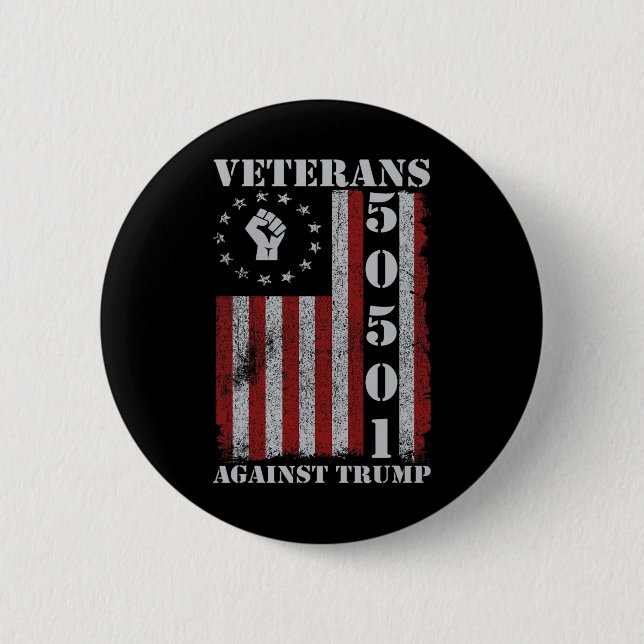 Militära veteraner protesterar USA-flagga No Kings Knapp (Framsida)