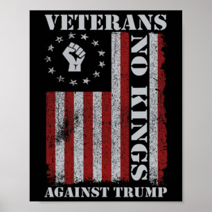 Militära veteraner protesterar USA-flagga No Kings Poster