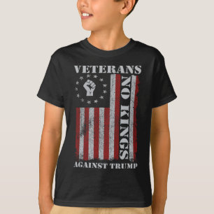 Militära veteraner protesterar USA-flagga No Kings T Shirt