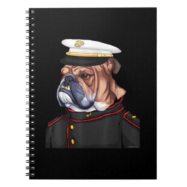Militärarmén Bulldog Armé Armed Hund Pappa Mamma G Anteckningsbok (Framsidan)