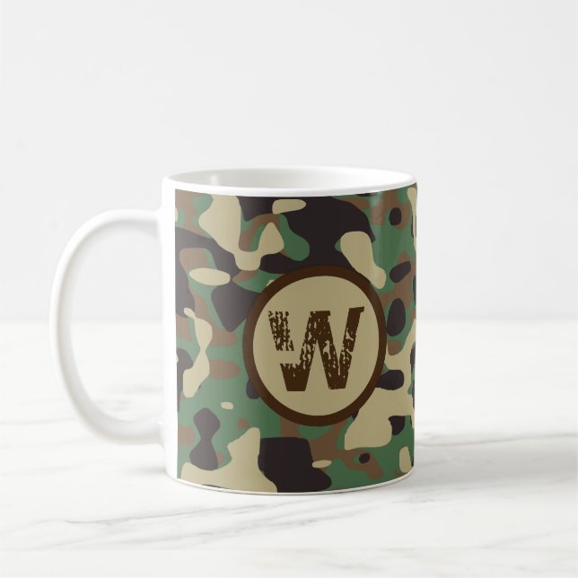 Militärarméns kamouflage Monogrammed Kaffemugg (Vänster)