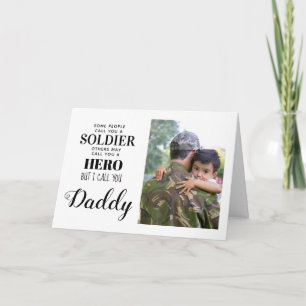 Militärarmésoldat Hero pappa Fars dag Photo Kort