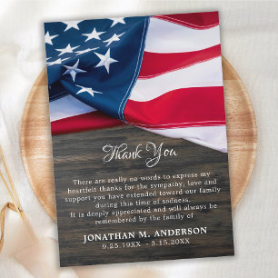 Militärbegravning Patriotic Memorial American Flag Tack Kort