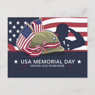 Militärdagen lycklig USA flagga Helg Vykort