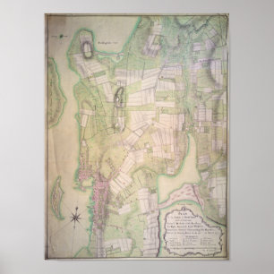 Militären planerar av Newport, 1777 Poster