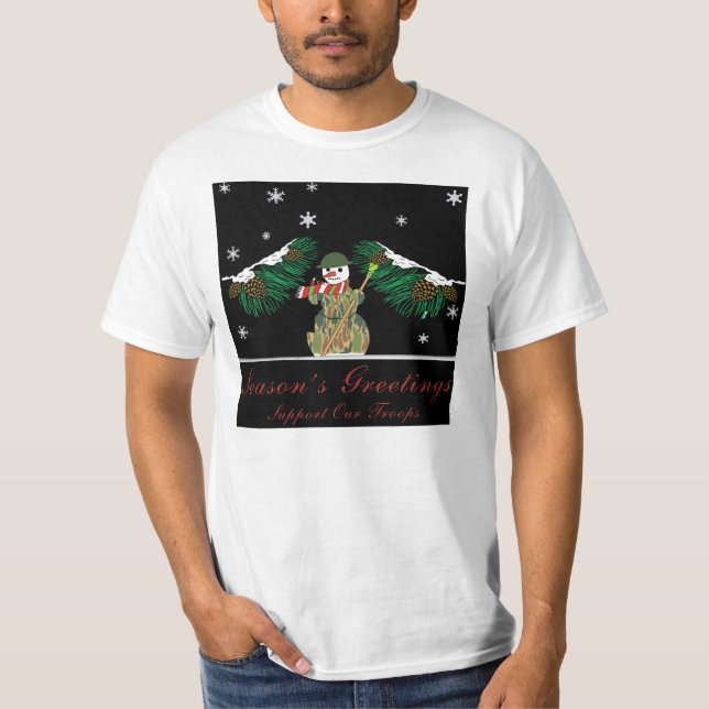 Militären snögubbe t shirt (Framsida)