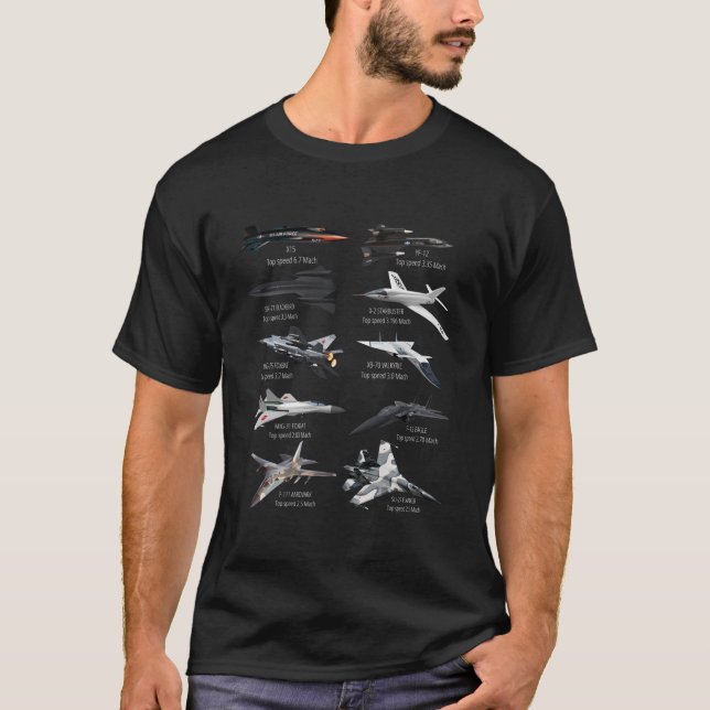 Militärens snabbaste Jet-stridsflygplan Flygplan i T Shirt (Framsida)