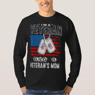 Militärfamiljen jag är veteran och veteranens Mamm T Shirt