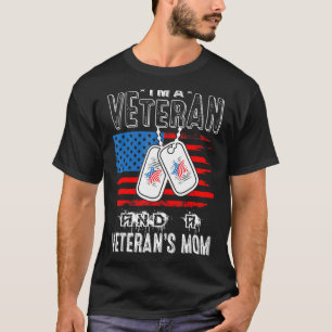Militärfamiljen jag är veteran och veteranens Mamm T Shirt