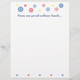 Militärfamiljens jul Snöflingor Blue Brevhuvud