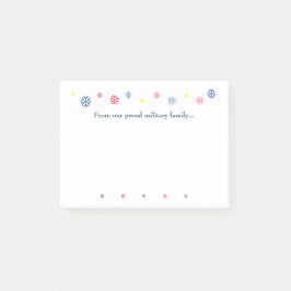 Militärfamiljens juloffert Snöflingor Post-it Block