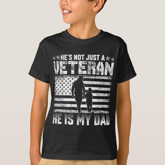 Militärfamiljens veterinär stöder Pappa Us Veteran T Shirt (Framsida)