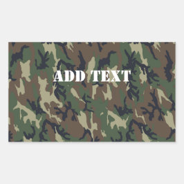 Militärgrön kamouflage mönster rektangulärt klistermärke