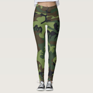 Militärgröna kamouflageleggings för kvinnor leggings