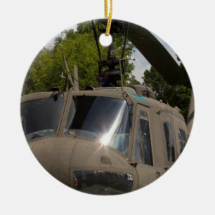 Militärhelikopter för vintage Uh-1 Huey Julgransprydnad Keramik