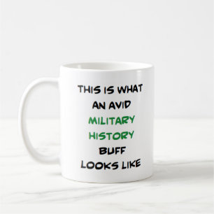 militärhistoriebuff, levande kaffemugg