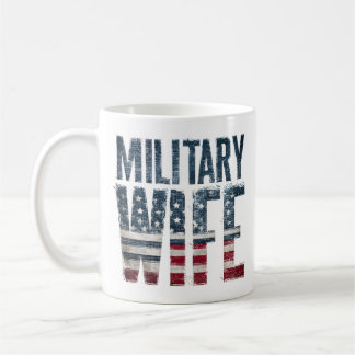 Militärhustru patriotisk röd, vit och blå kaffemugg
