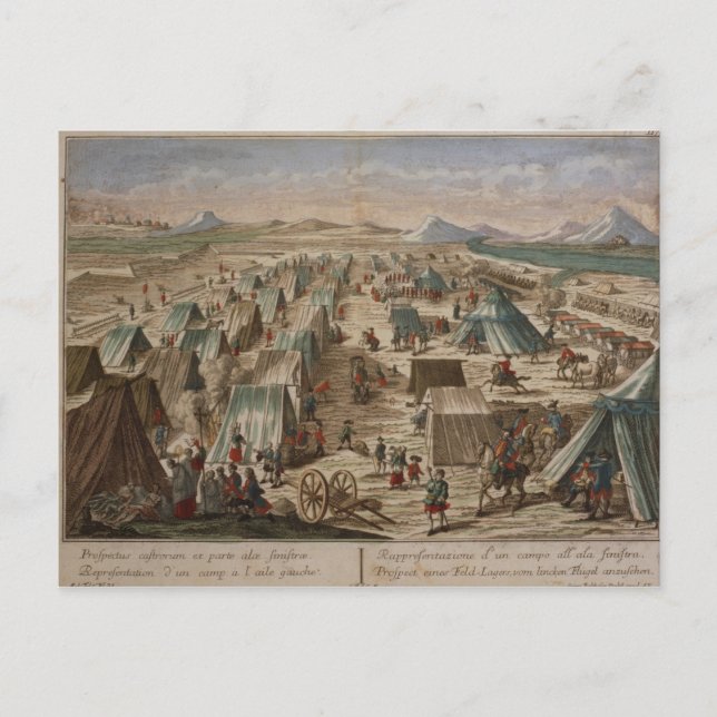 Militärläger, 1780 vykort (Framsida)