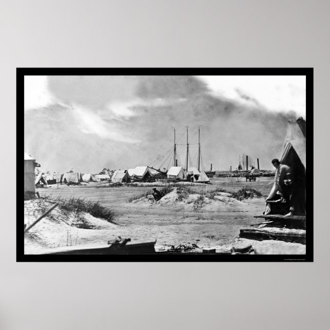 Militärläger på Morris-ön, SC 1863 Poster (Framsidan)