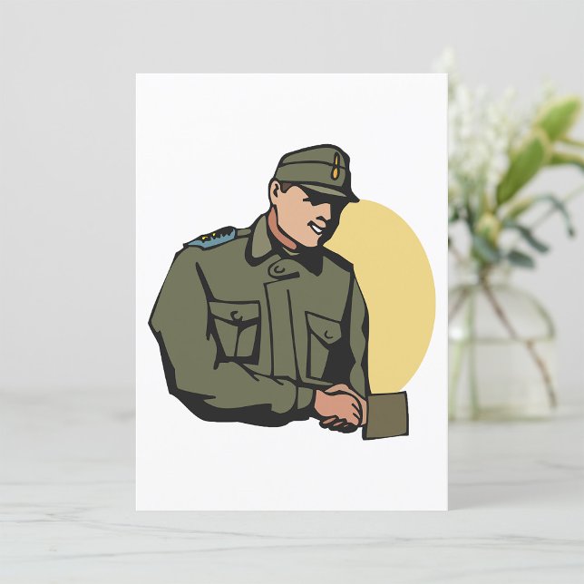 Militärofficer Retro armésoldat Inbjudningar (Skapare uppladdad)