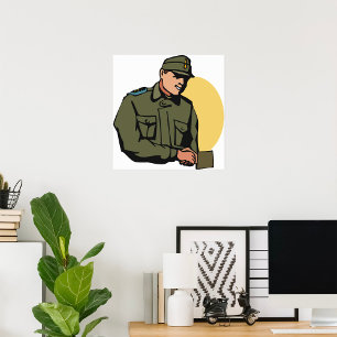 Militärofficer Retro armésoldat Poster