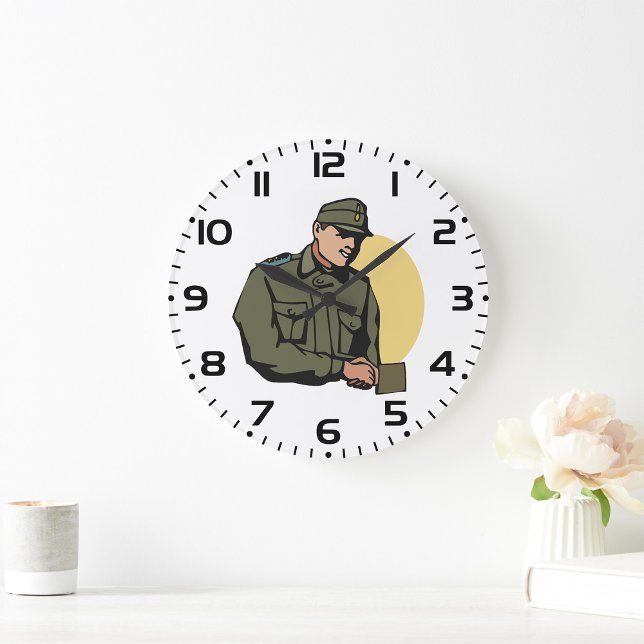 Militärofficer Retro armésoldat Stor Klocka (Skapare uppladdad)