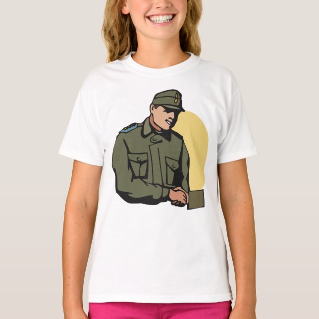 Militärofficer Retro armésoldat T Shirt (Framsida)